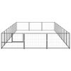 Dog Kennel Black 258.3 ft² Steel